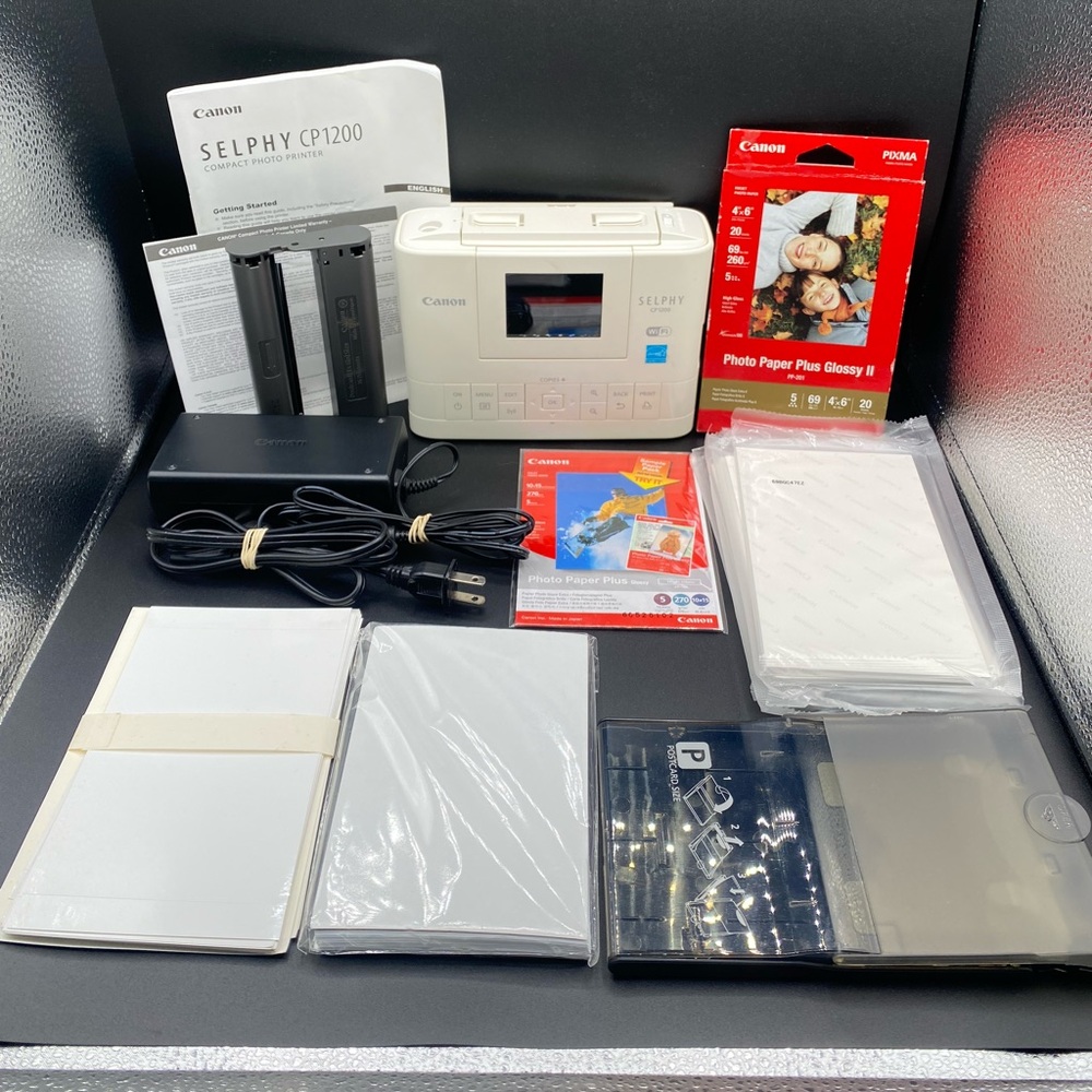Canon Selphy CP1200 Compact Wireless Photo Printer with Ink Photo Paper - Works